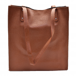 32592 - BROWN LEATHER SHOPPING BAG